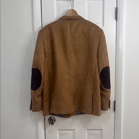 Linea Uomo Microsuede Blazer Tan elbow Patches 48R - Picture 6 of 8
